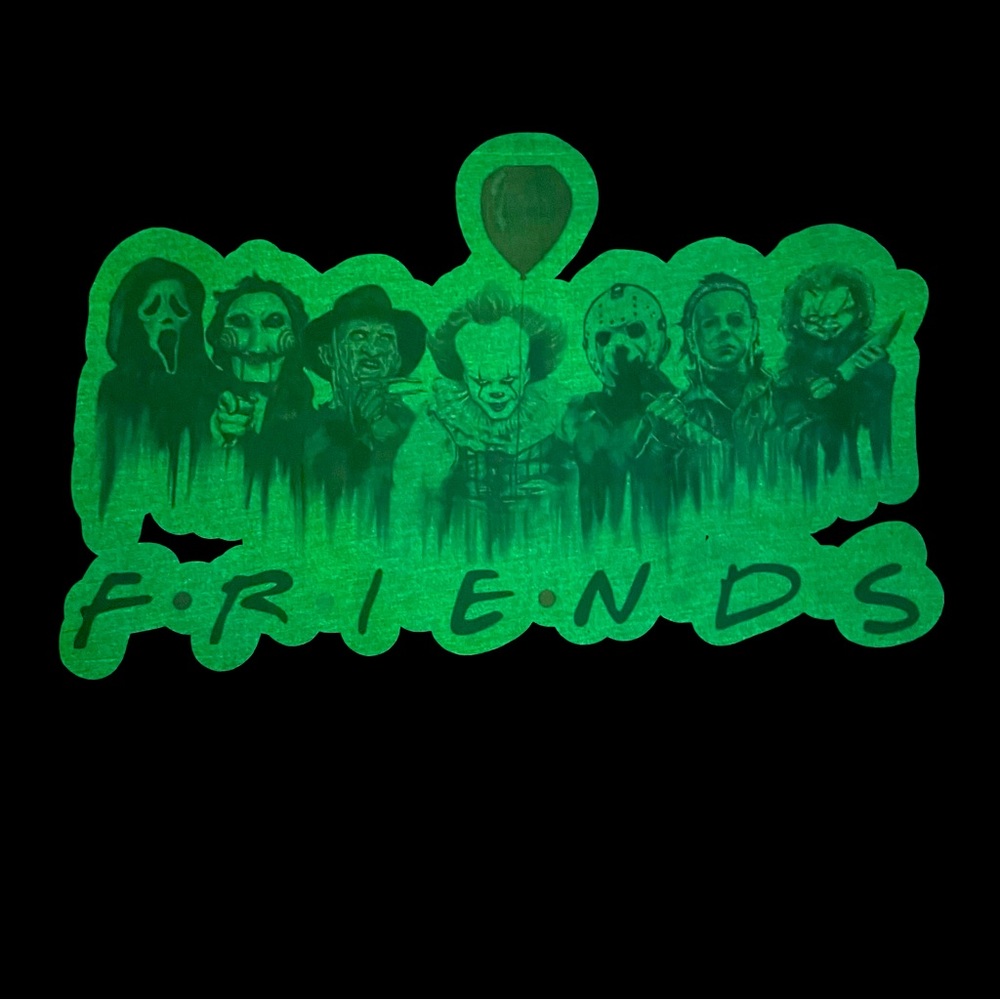 Made2order glow in the dark Horror Friends black t shirt